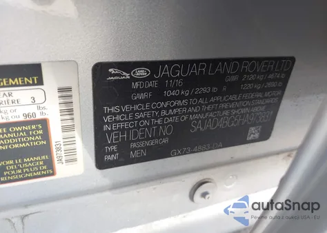 2017 Jaguar Xe 25T Premium z USA, uszkodzony, nr VIN SAJAD4BG5HA973831